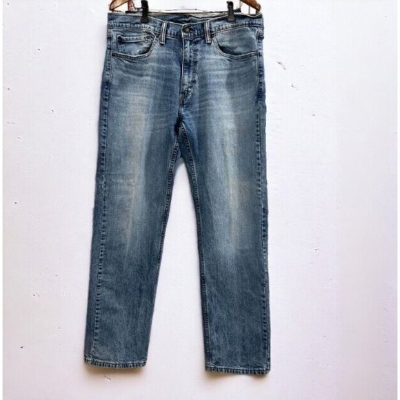 Levi's 505 Jeans Men 36x32 (36x31 Actual) Blue Acid Wash Mid Rise Straight - Picture 1 of 14